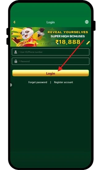 click on Login button