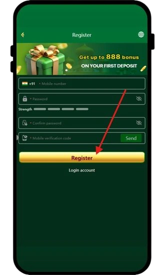 click on register button