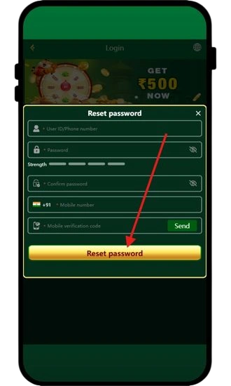 Click on reset password button