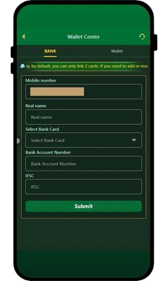 enter your details to withdraw